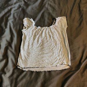 Size medium white and black stripped off the shoulder shirt from Garage.